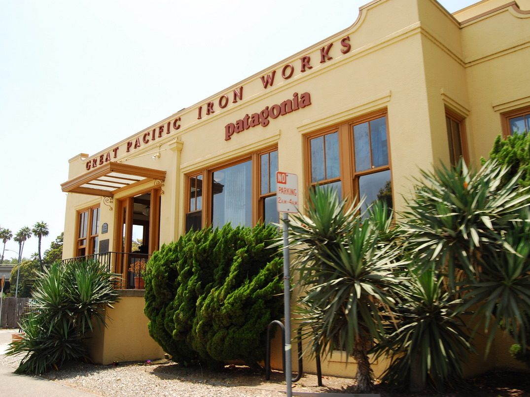 Patagonia's headquarters in downtown Ventura, lettered Great Pacific Iron Works