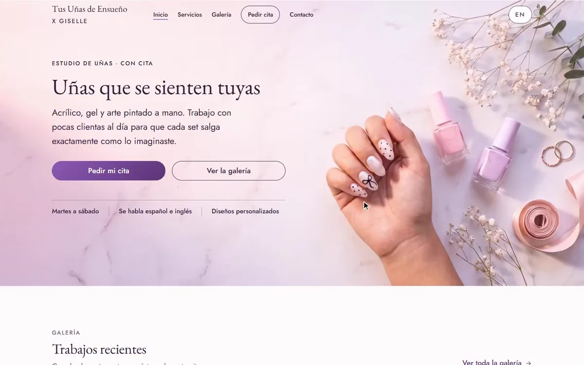 Tus Uñas de Ensueño, desktop view